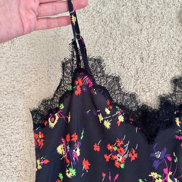 Veronica Beard Silk Dark Floral Gil Camisole NO BRAND / SIZE TAG APPROX Sz 8 - Picture 4 of 10